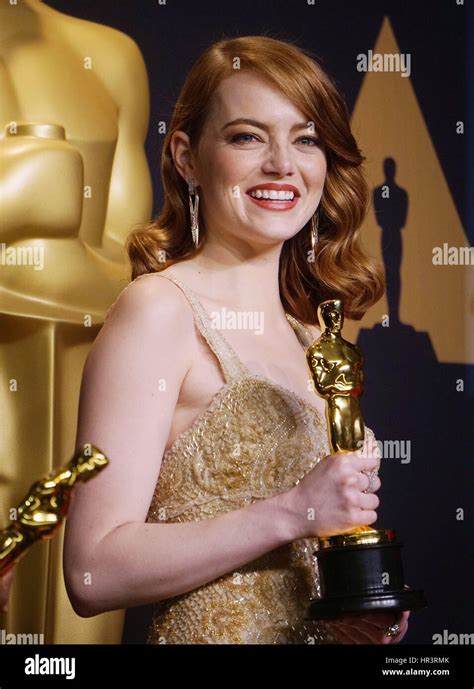 Los Angeles Usa 26th February 2017 Emma Stone 89th Academy Awards