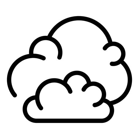 Fluffy Clouds Icon Outline Style 15911169 Vector Art At Vecteezy
