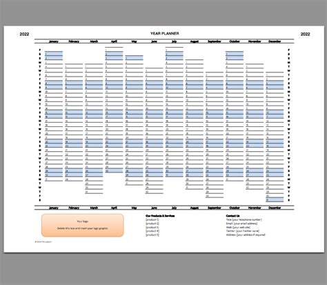 Excel Planner Template 2022