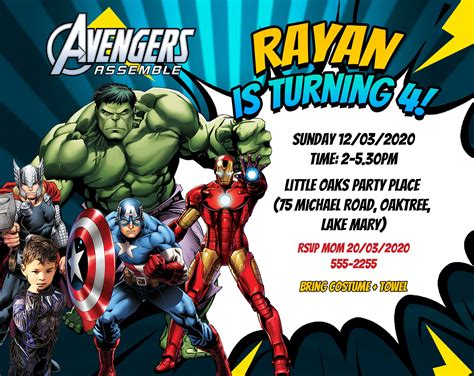 Avengers Invitation Avengers Birthday Avengers Instant Etsy
