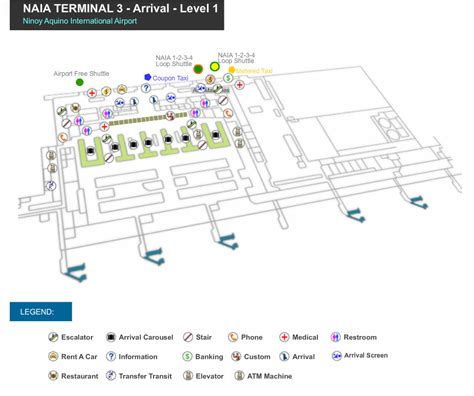 Naia Terminal 1 Arrival Map Zip Code Map