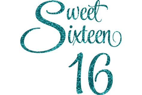 Sweet Sixteen 16 Glittery Svg And Png Graphic By Am Digital Designs