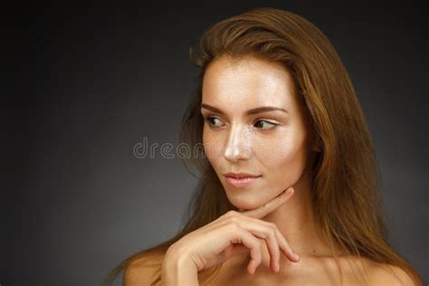 Beautiful Girl With Shiny Skin Stock Image Image Of Eyes Facial