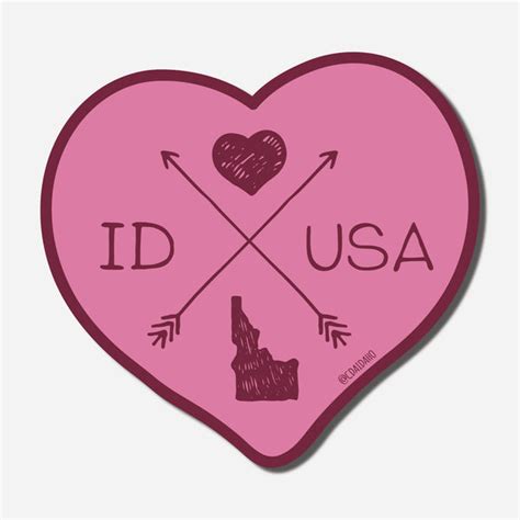 Id Love Usa Sticker Cda Idaho Clothing Company