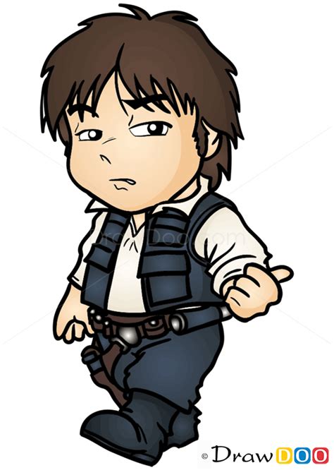 How To Draw Han Solo Chibi Star Wars