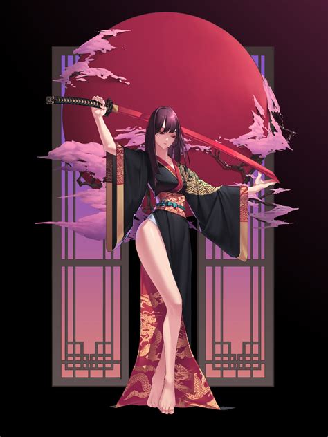 Pin by นล ตระการธนะสข on อะนเมะ Female samurai Anime kimono Anime