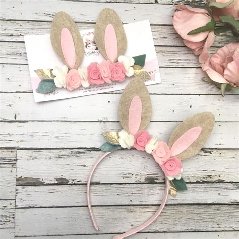 Woodland Birthday Bunny Ears Bunny Headband Easter Headband Handmade