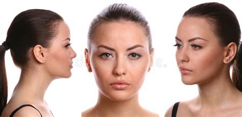3 Views Of The Female Face Stock Photo Image Of Happy 9397388
