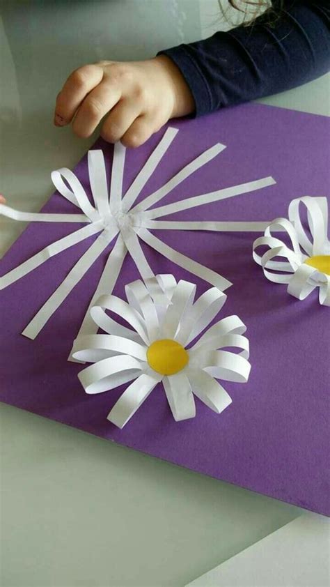 Preschool Spring Craft Idea Pretty Flowers From Paper Strips Truly