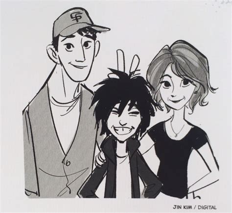 Hiro Hamada And Tadashi And Aunt Cass In Big Hero 6 Concept Art Big