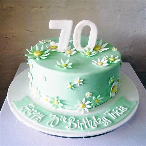 Floral 70th Birthday Cake Three Sweeties
