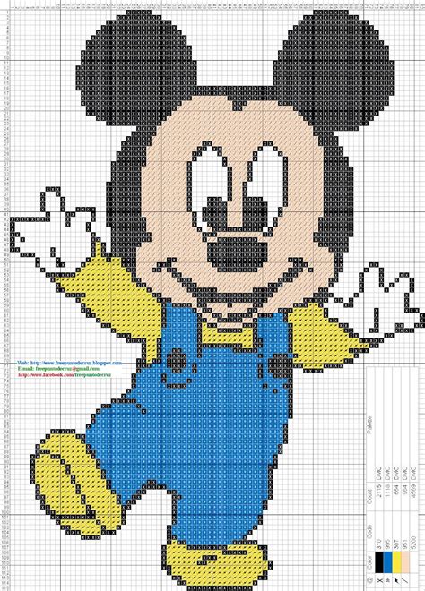 Que tal você encontrar 35 modelos de gráficos de ponto cruz para usar como quiser? Dibujos Punto de Cruz Gratis: Mickey Mouse Bebe Cross ...