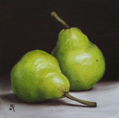 Jane Palmer Fine Art Pair Of Pears And Little Watermelon