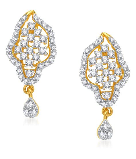 Vk Jewels Sparkling Stones Gold And Rhodium Plated Mangalsutra Pendant Set With Earrings Buy Vk