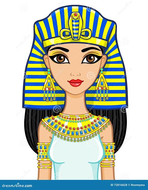 Queen Cleopatra And Her Cobra Cartoon Vector 105878981