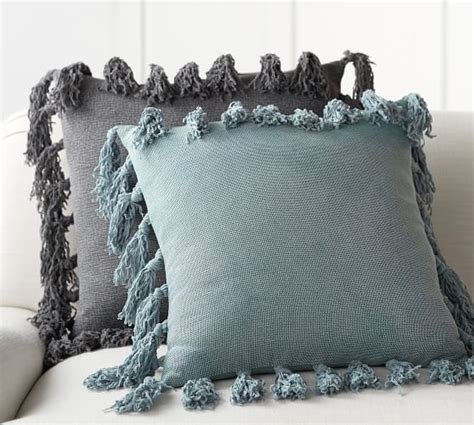Chose these pillows for the color contrast. Tassel Knot Pillow Cover | Pottery Barn