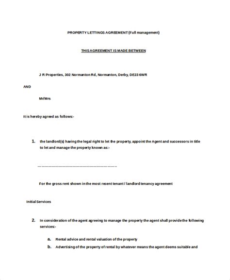 10 Property Rental Agreement Doc Pdf