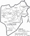 a map of lenoir showing the towns