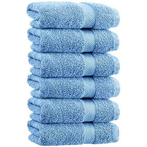 Luxury Light Blue Hand Towels Soft Cotton Absorbent Hotel Towel 6