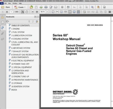 Detroit Diesel Series 60 Service Manual Diesel Engine Repair Workshop