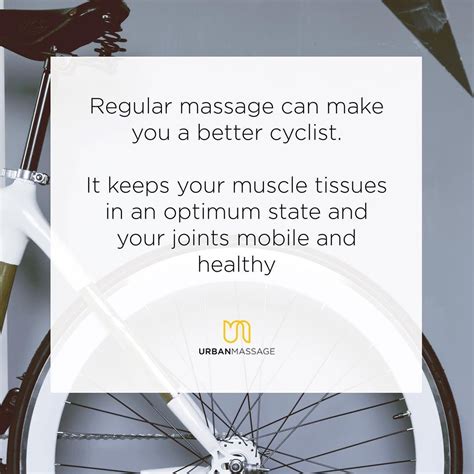 regular massage can make you a better cyclist it keeps your muscle tissues in an optimum state