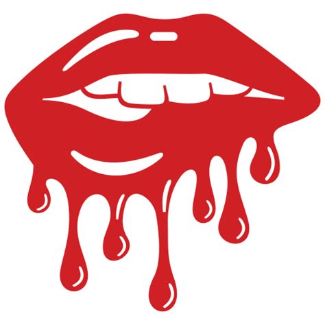 Biting Red Lips Svg Dripping Lips Svg Cut File Download  Png