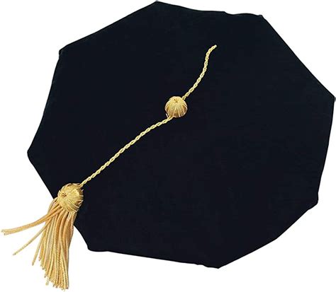 Graduatepro Graduation Tam Doctoral Cap Black Phd Blue Velvet With Gold