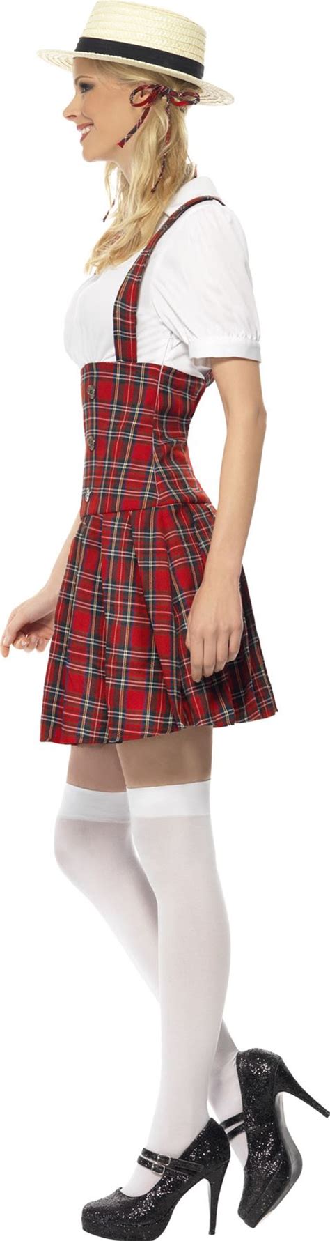 Ladies Sexy Schoolgirl Fancy Dress Costume Tartan School Girl Uniform