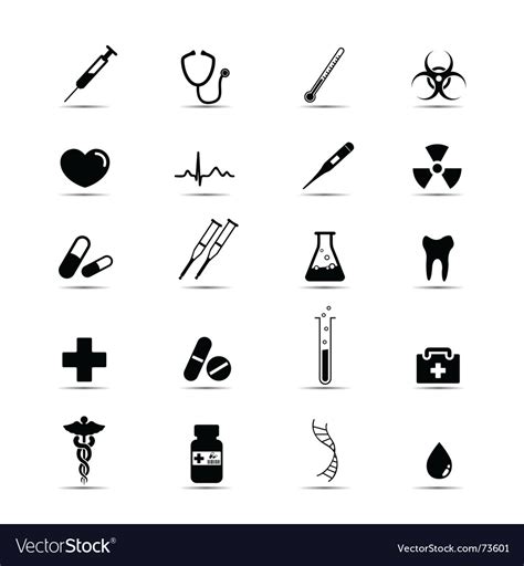 Black And White Medical Icons Royalty Free Vector Image