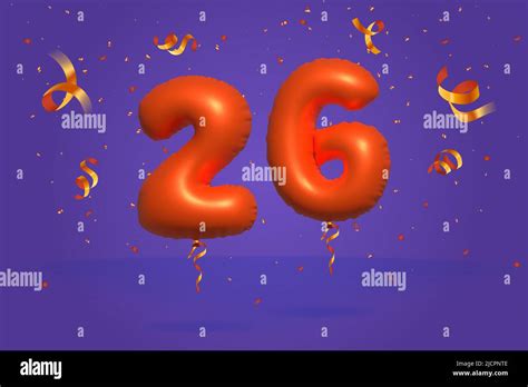 3d Number 26 Sale Off Discount Promotion Made Of Realistic Confetti