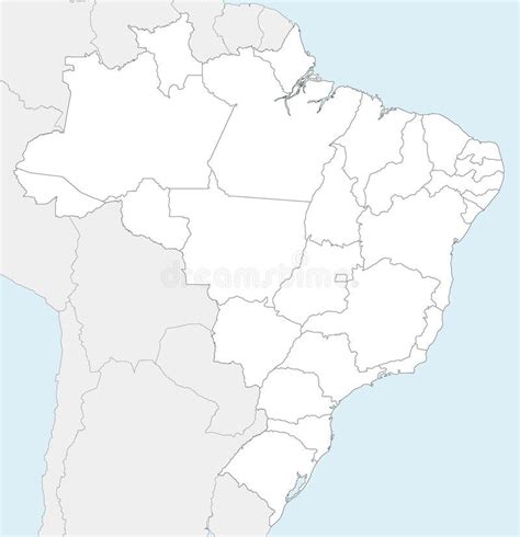 Vector Blank Map Of Brazil With States And Administrative Divisions