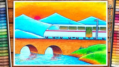 Train Drawingrailway Drawing Scenery Youtube