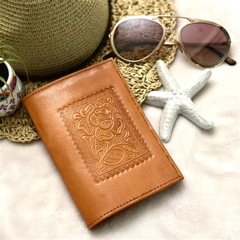 Saddle Leather Passport Covertooled Leatherpassport Wallettravel