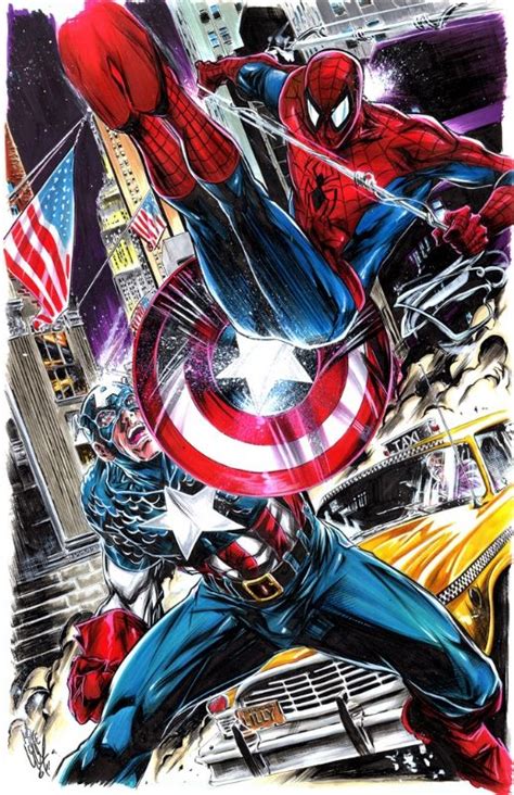 Captain America Vs Spider Man Color In Mike Lillys Commissions