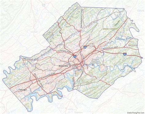 Topographic Map Of Knox County Tennessee Knox County Map Tennessee