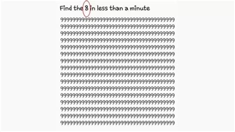 Brain Teaser Can You Find The 8 Among The 9s Within 45 Seconds News