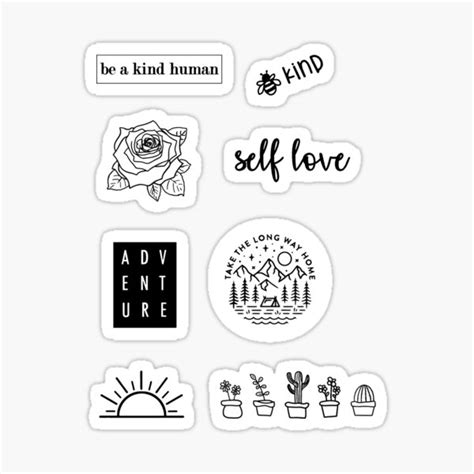 Aesthetic Printable Cute Stickers Black And White Annialexandra