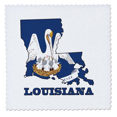 3drose Louisiana State Flag In The Outline Map And Letters For