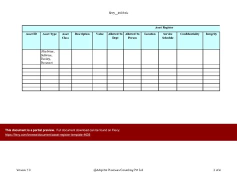 Asset Movement Register Template Excel Workbook Xls Flevy