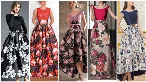 High Class Floral Party Wear Long Skirts Outfits With Plain Blouse