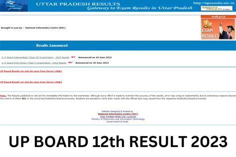 Up Board 12th Result 2023 Link Upmsp Inter Results