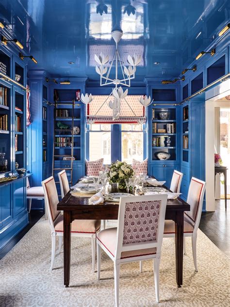 Cameron Ruppert Interiors 35th Street Dining Room Blue Stylish