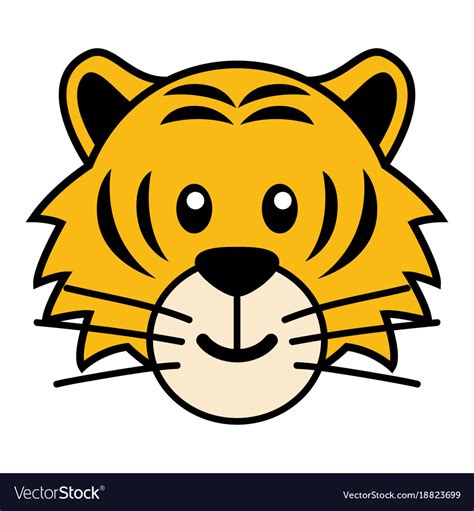 Simple Cartoon Of A Cute Tiger Royalty Free Vector Image