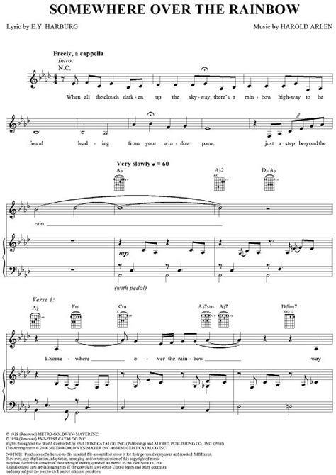 I love getting back to the classical number and this song is definately the best of all. Over The Rainbow Sheet Music (With images) | Sheet music ...