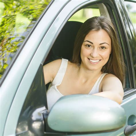 Young Woman Driving Car Stock Photo Image Of Smiling 42192660