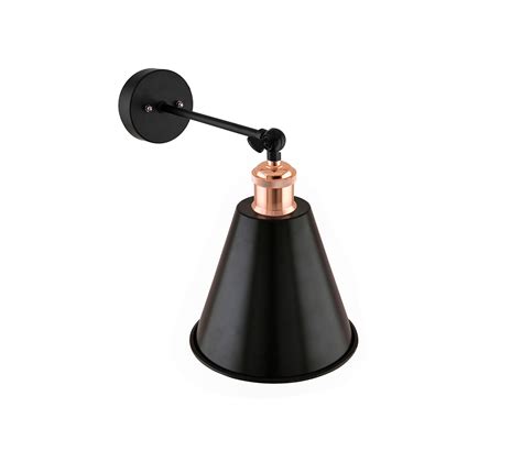 Buy Edison Wall Black Guard Cone Shade Lamp In Vintage Rose Gold Wall