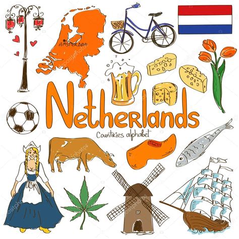 Collection Of Netherlands Icons — Stock Vector © Annykos 54087307