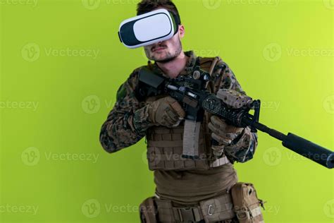 Soldier Virtual Reality Green Background 31053512 Stock Photo At Vecteezy