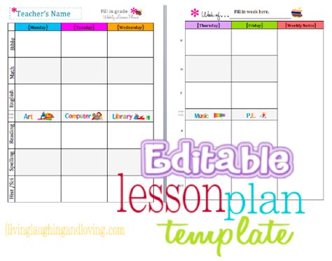 Cute Lesson Plan Template Free Editable Download Printable Lesson