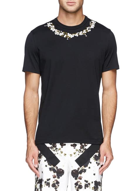Givenchy Babys Breath Floral Embroidery T Shirt In Black For Men Lyst